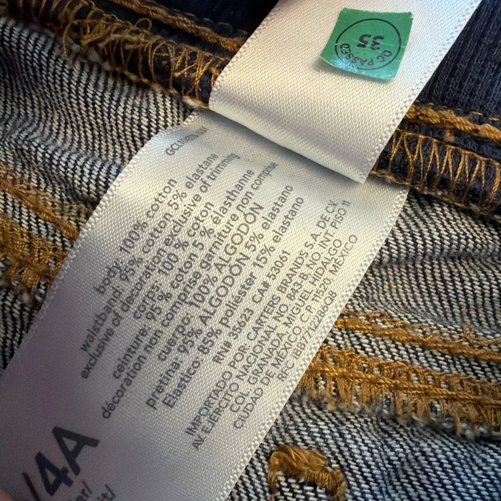 Carter's Toddler Jeans Size 4T Dark Blue Denim Elastic Waistband Drawstring NWOT